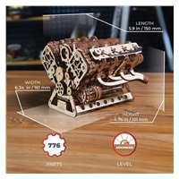 Ugears 3D dřevěné mechanické puzzle Motor V8