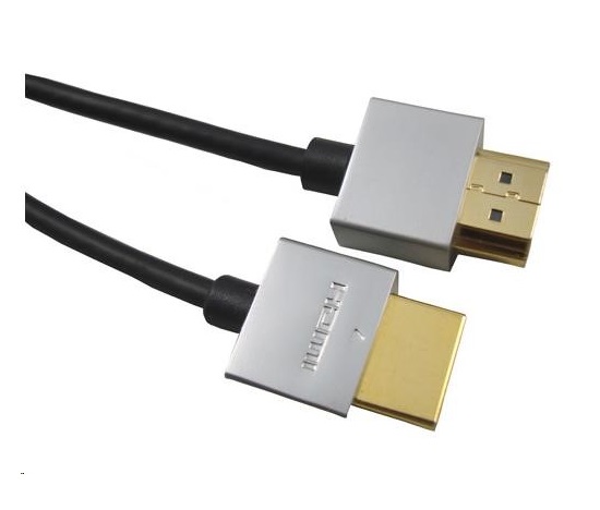 Kábel PREMIUMCORD Slim HDMI, 1 m, High Speed + Ethernet (v1.4), pozlátené konektory