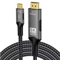 PremiumCord USB-C na HDMI kabel 2m rozlišení obrazu 8K@60Hz,4K@144Hz Aluminium