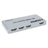 PremiumCord 8K@60Hz, 4K@144Hz HDMI switch 3:1 s dálkovým ovladačem