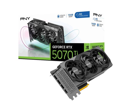PNY VGA Nvidia GeForce RTX 5070 Ti 16GB OC Triple Fan, RTX 5070 Ti OC, 16GB GDDR7, 3x DP, 1x HDMI
