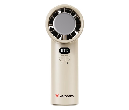 VERBATIM ruční ventilátor Cool 'n' Go Ice Touch, USB-C, bílá/stříbrná
