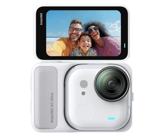 Insta360 GO Ultra miniaturní akční kamera, 4K Ultra HD, 60fps, magnetický systém uchycení, bílá