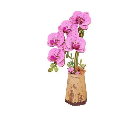 RoboTime 3D dřevěná skládačka Fialová orchidej