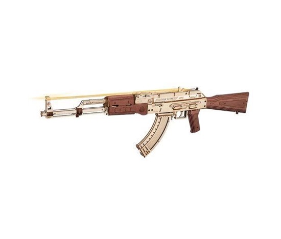 RoboTime 3D Dřevěné mechanické puzzle Útočná puška AK-47