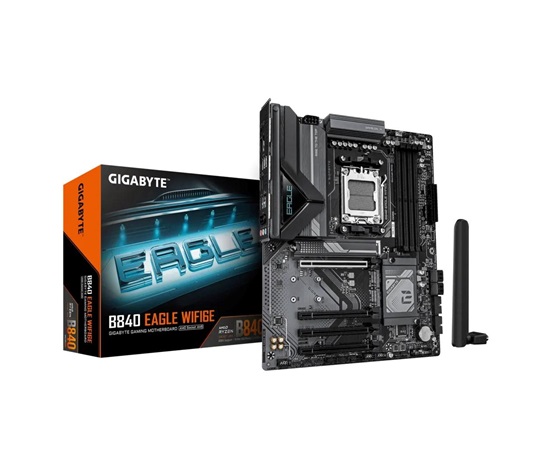 GIGABYTE MB Sc AM5 B840 EAGLE WF6E, AMD B840, 4xDDR5, Wifi, DP, HDMI, ATX