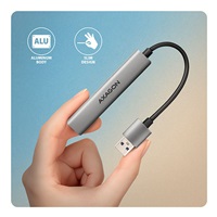 AXAGON HUE-STA, 4x USB ALU STRIP hub, 1x USB-A 5Gbps, 2x USB-A & 1x USB-C 480Mbps, kábel USB-A 12cm