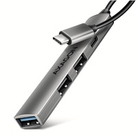 AXAGON HUE-STC, 4x USB ALU STRIP hub, 1x USB-A 5Gbps, 2x USB-A & 1x USB-C 480Mbps, kábel USB-C 12cm