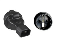 Adaptér IEC C14 na SCHUKO CEE 7/3 napětí 230V, 10A