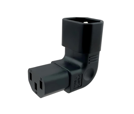 Adaptér vertikálně úhlový IEC C13 na IEC C14 napětí 230V, 10A