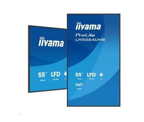 iiyam ProLite LH5564UHS-B1AG, 139cm (55''), 4K, USB, USB-C, RS232, Ethernet, Wi-Fi, Android, kit (RS232), black