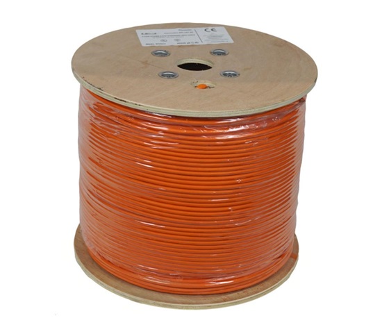 LEXI-Net kabel Cat 6A S/FTP LSOH licna (Dca) 27 AWG 500m cívka, oranžový plášť