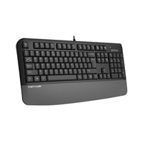 A4tech FK20, multimediální kancelářská klávesnice, CZ/US, USB, šedá