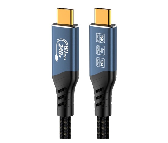 PREMIUMCORD Kabel USB4™ Version2.0 80Gbps 16K@60Hz 240W Thunderbolt 3 a 4 kabel 1,2m
