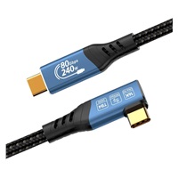 PREMIUMCORD Kabel USB4™ Version2.0 80Gbps 16K@60Hz 240W Thunderbolt 3 a 4 kabel zahnutý 0,8m