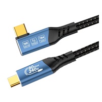 PREMIUMCORD Kabel USB4™ Version2.0 80Gbps 16K@60Hz 240W Thunderbolt 3 a 4 kabel zahnutý 1m