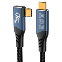 PREMIUMCORD Kabel USB4™ Version2.0 80Gbps 16K@60Hz 240W Thunderbolt 3 a 4 kabel zahnutý 1,5m