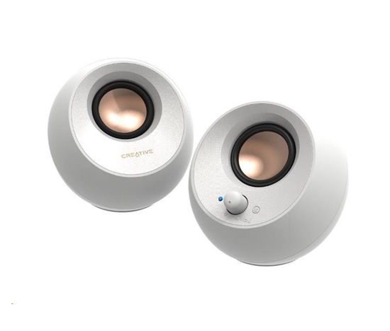 BAZAR - Creative PEBBLE V3, stolní 2.0 reproduktory s USB-C a Bluetooth 5.0 - bílé - Poškozený obal (Komplet)