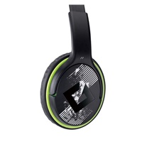 GENIUS sluchátka s mikrofonem HS-400A, černozelená, + redukce na Single Jack