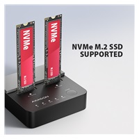 AXAGON ADSA-M2C22L, USB-C 20Gbps dokovacia stanica pre 2× M.2 NVMe SSD s funkciou klonovania