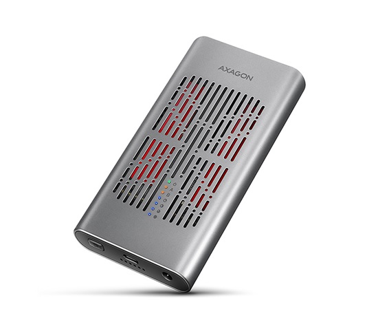 AXAGON EEM2-20GD, USB-C 20Gbps externý box pre dva M.2 NVMe SSD s funkciou klonovania