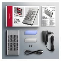 AXAGON EEM2-20GD, USB-C 20Gbps externý box pre dva M.2 NVMe SSD s funkciou klonovania