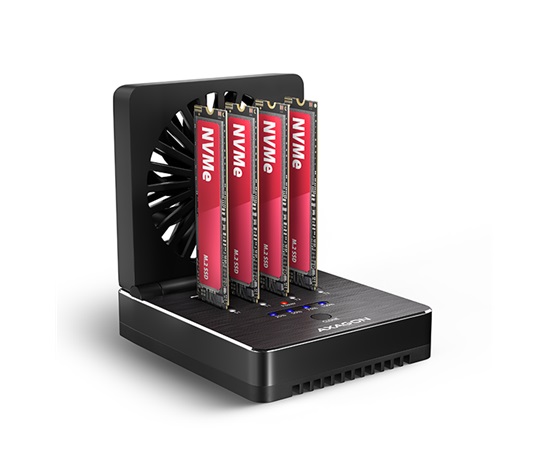 AXAGON ADSA-M2C44, USB4 dokovacia stanica pre 4× M.2 NVMe SSD s funkciou klonovania