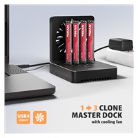 AXAGON ADSA-M2C44, USB4 dokovacia stanica pre 4× M.2 NVMe SSD s funkciou klonovania