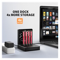 AXAGON ADSA-M2C44, USB4 dokovacia stanica pre 4× M.2 NVMe SSD s funkciou klonovania