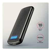 AXAGON EEM2-SC, USB-C 10Gbps externý box pre M.2 NVMe SSD, bezskrutkový, rebrovaný hliník