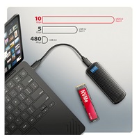 AXAGON EEM2-SC, USB-C 10Gbps externý box pre M.2 NVMe SSD, bezskrutkový, rebrovaný hliník