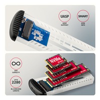 AXAGON EEM2-SC, USB-C 10Gbps externý box pre M.2 NVMe SSD, bezskrutkový, rebrovaný hliník