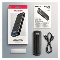 AXAGON EEM2-SC, USB-C 10Gbps externý box pre M.2 NVMe SSD, bezskrutkový, rebrovaný hliník