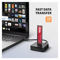 AXAGON ADSA-M2C11L, USB-C 10Gbps dokovacia stanica pro 1× M.2 NVMe SSD