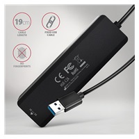 AXAGON HUE-C2A, 4× USB 5Gbps TRAVEL hub, 2× USB-A + 2× USB-C, USB-C napájanie, 19 cm USB-A kábel