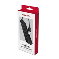 AXAGON HUE-C2A, 4× USB 5Gbps TRAVEL hub, 2× USB-A + 2× USB-C, USB-C napájanie, 19 cm USB-A kábel