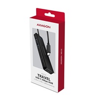 AXAGON HUE-C2C, 4× USB 5Gbps TRAVEL hub, 2× USB-A + 2× USB-C, USB-C napájanie, 19 cm USB-C kábel