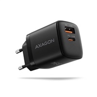 AXAGON ACU-PQ33, GaN nabíjačka do siete 33W, USB-A + USB-C, PD 3.0/PPS/QC 4+/SFC 2.0/Apple, čierna