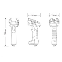 Virtuos CCD 2D průmyslová bezdrátová čtečka HW-857, USB, tmavě šedá