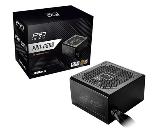 ASROCK zdroj PRO-650G,650W, 80Plus Gold, 120 mm, ATX 3.1