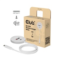 Club3D Bezdrátová nabíječka, 1x Qi2 25W, MagSafe, Qi certifikováno, bílá