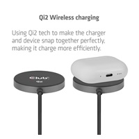 Club3D Bezdrátová nabíječka, 1x Qi2 25W, MagSafe, Qi certifikováno, černá