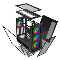 EVOLVEO Rhino, skříň eATX/ATX, 4x ARGB ventilátor 120mm, boční panel temperované sklo + mřížkovaný přední panel