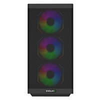 EVOLVEO Scorpio, skříň eATX/ATX, 4x ARGB ventilátor 120mm, boční panel temperované sklo + mřížkovaný přední panel