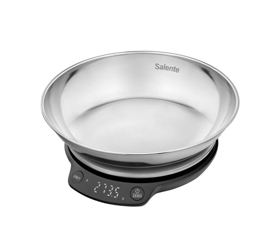 Salente Rimare, kuchyňská váha, 5 kg, nerezová mísa, černá/nerez