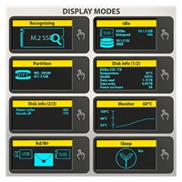 AXAGON EEM2-SD2B, USB-C 10Gbps externí box s displejem pro M.2 NVMe/SATA SSD, bezšroubkový, černý