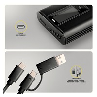 AXAGON EEM2-SD2B, USB-C 10Gbps externí box s displejem pro M.2 NVMe/SATA SSD, bezšroubkový, černý
