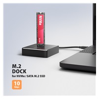 AXAGON ADSA-M2C11, USB-C 10Gbps dokovacia stanica pro 1× M.2 NVMe/SATA SSD