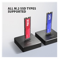 AXAGON ADSA-M2C11, USB-C 10Gbps dokovacia stanica pro 1× M.2 NVMe/SATA SSD