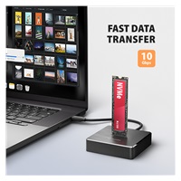 AXAGON ADSA-M2C11, USB-C 10Gbps dokovacia stanica pro 1× M.2 NVMe/SATA SSD